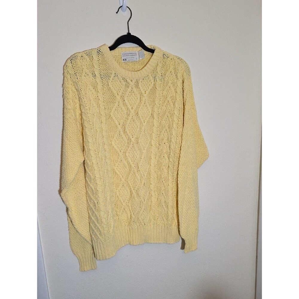Lord Jeff Soft Yellow Cable Knit Sweater
